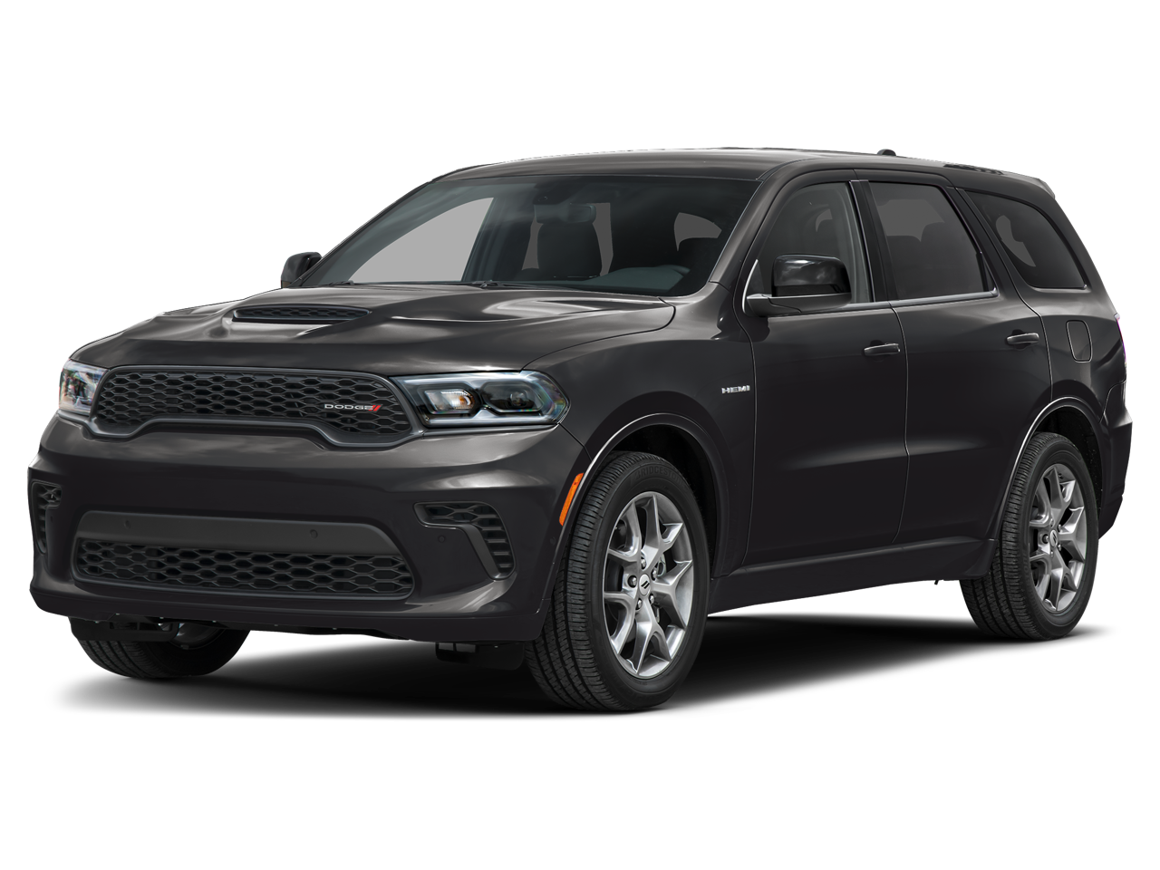 2026 Dodge Durango GT HEMI V8 in Diamond Black Clear-Coat Exterior Paint — front three-quarter view