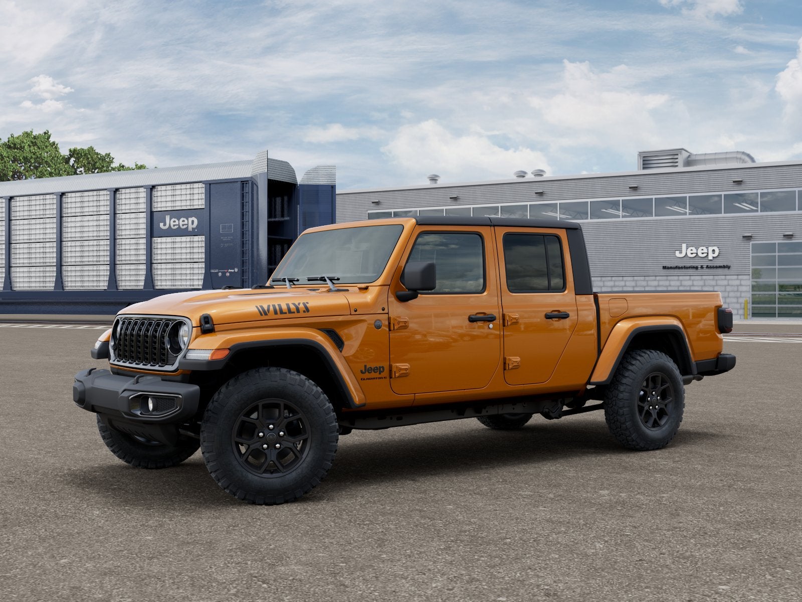 2026 Jeep Gladiator Willys in Goldilocks — front three-quarter view