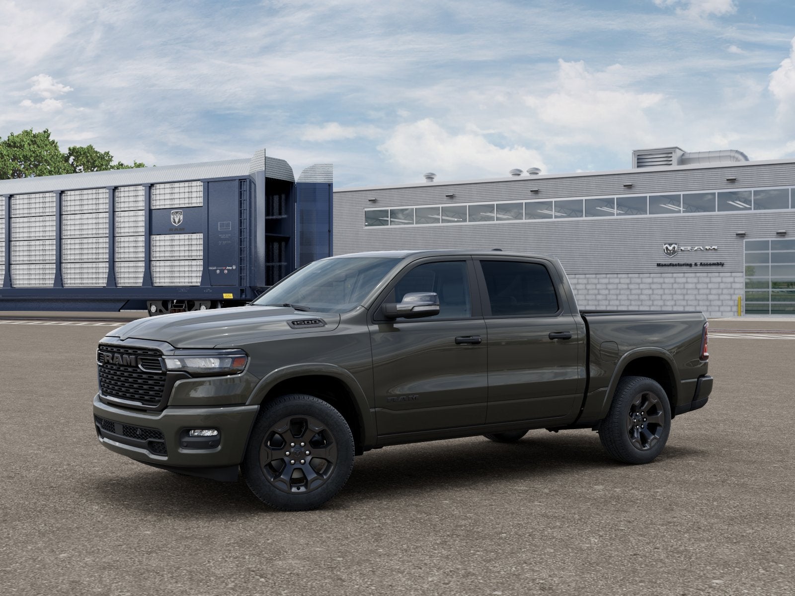 2026 RAM 1500 Big Horn in Tank Exterior Paint — front three-quarter view