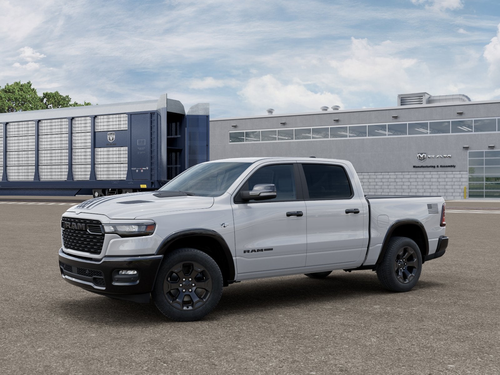 2026 RAM 1500 Big Horn in Bright White Clear-Coat Exterior Paint — front three-quarter view