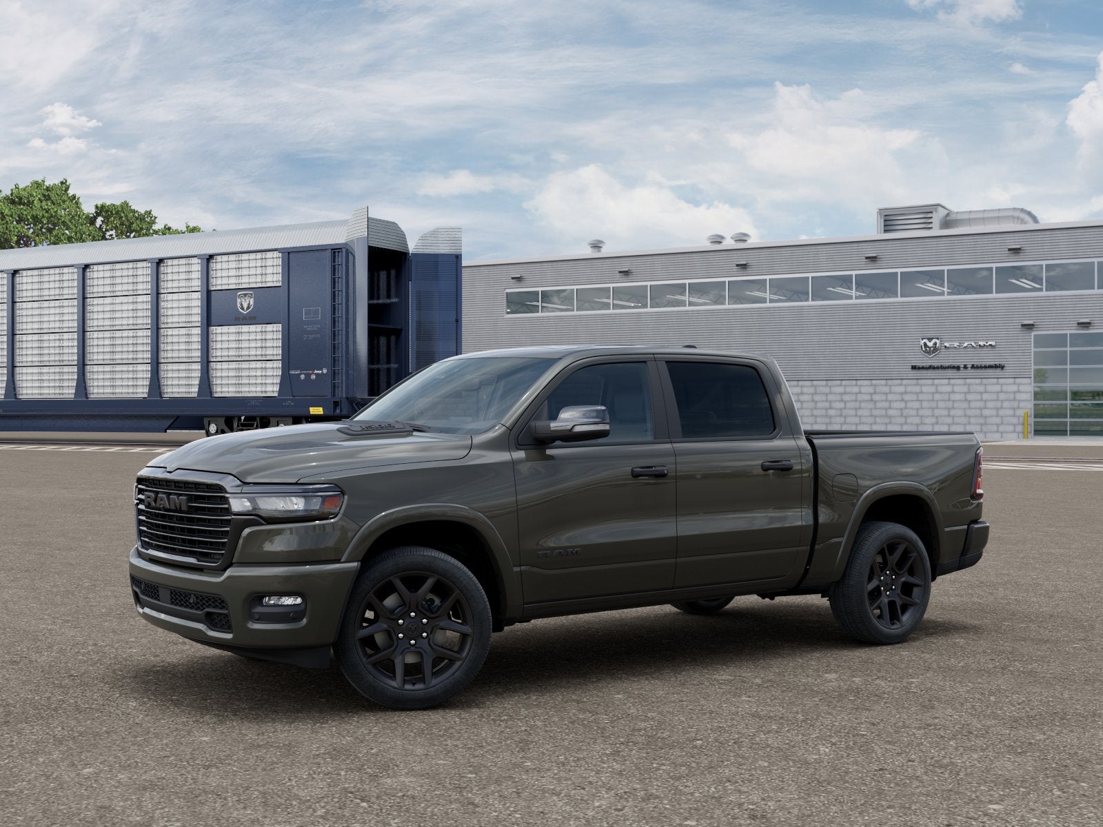 2026 RAM 1500 Laramie in Tank Exterior Paint — front three-quarter view